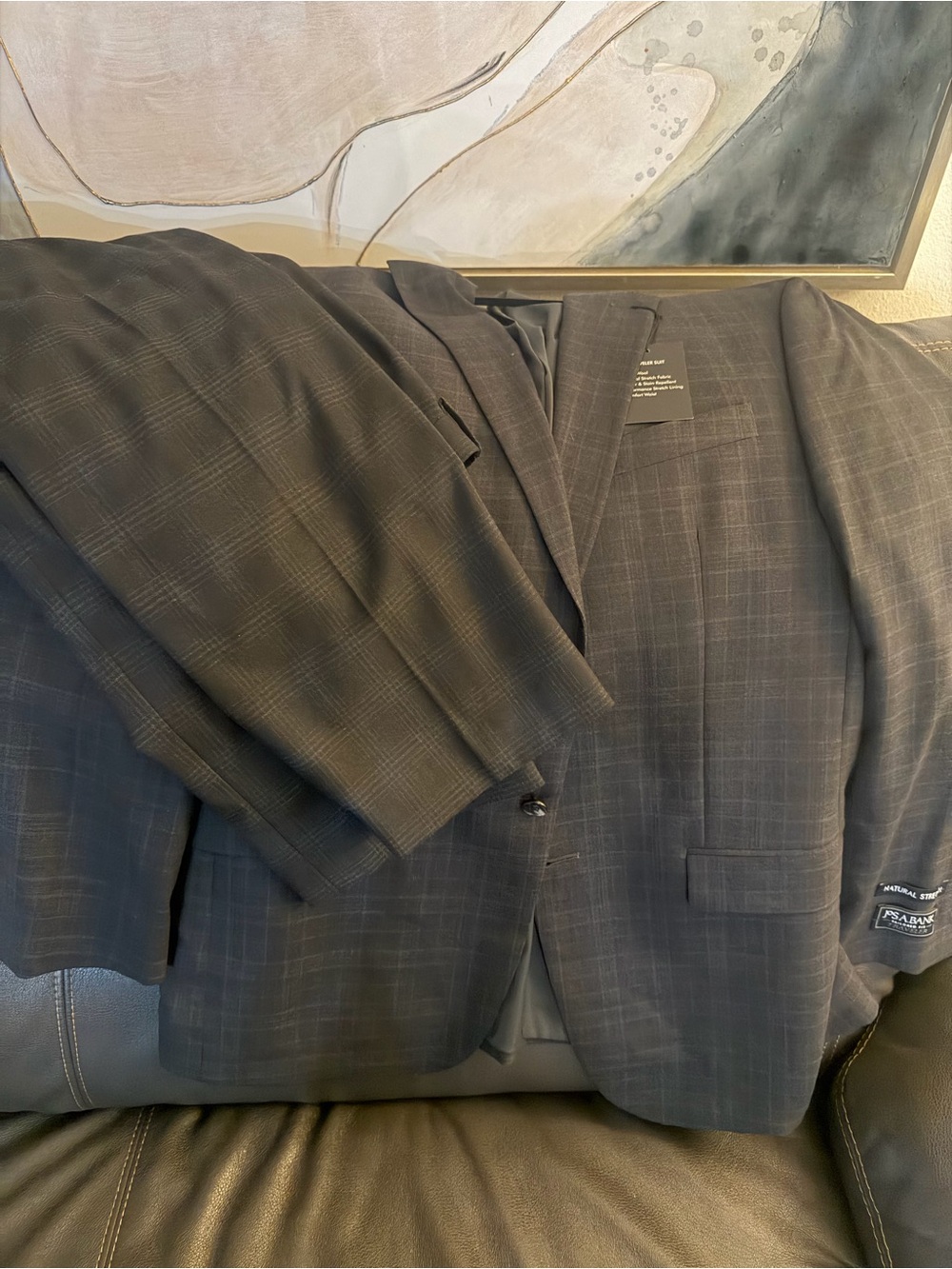 Jos. A. Bank Charcoal Plaid Suit Jacket